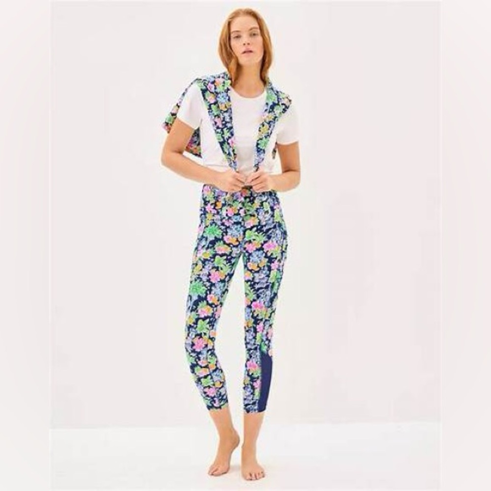 Luxletic Weekender High Rise Legging in Lilly Loves Disney Aegean Navy NWT Sz M